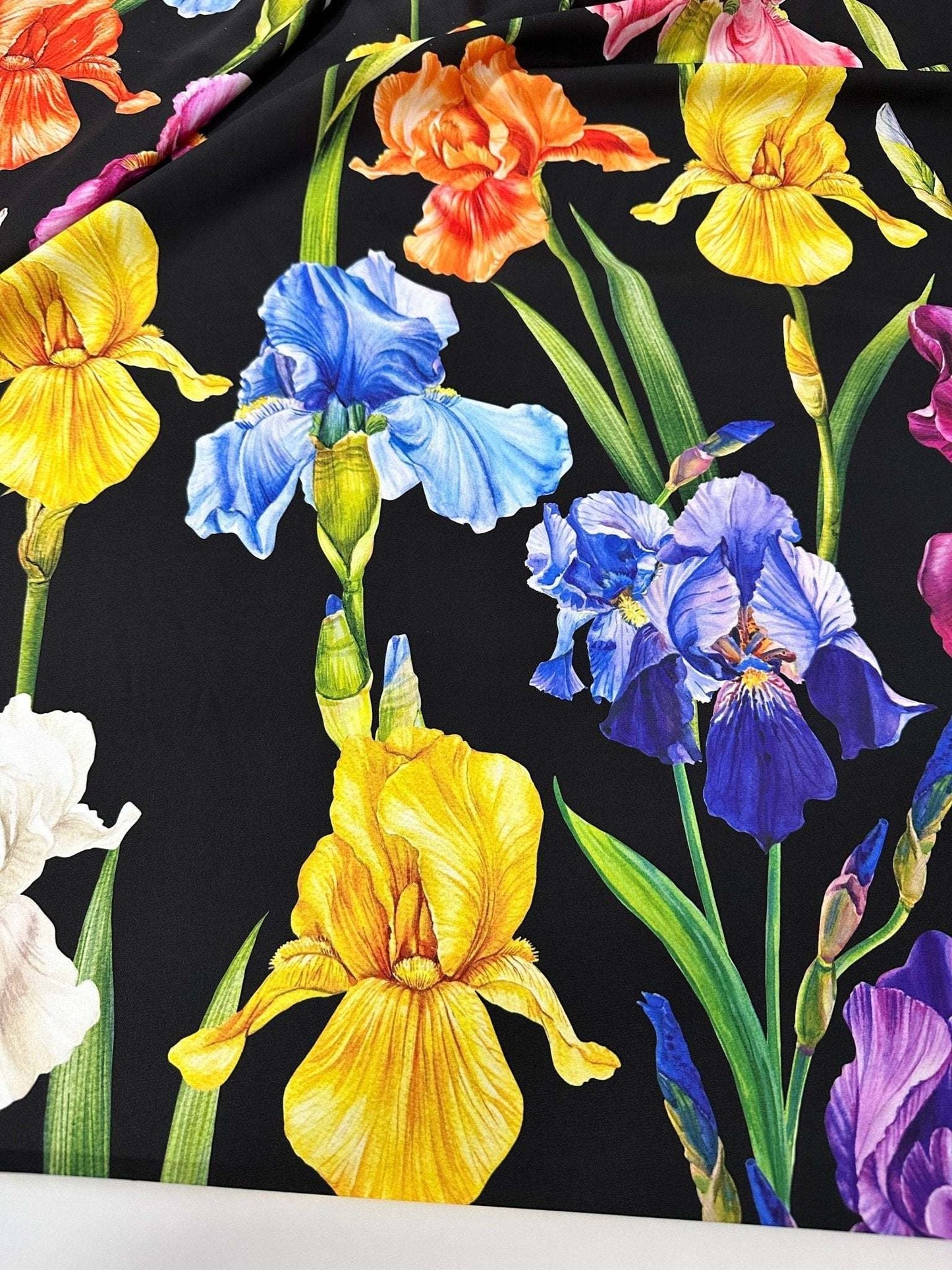 Floral Crepe Fabric – Fabric by Metre, Options: Satin, Crepe, Spandex, Chiffon