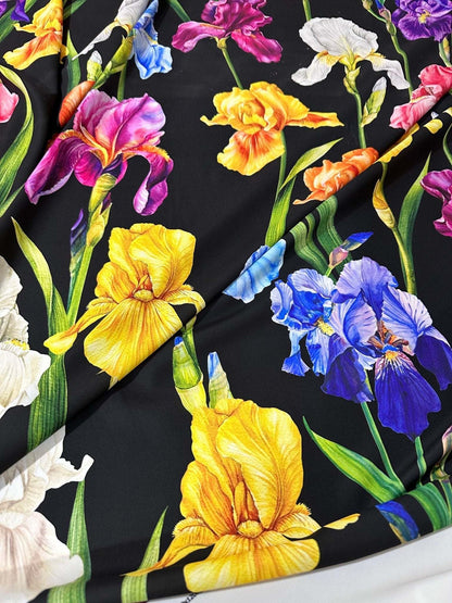 Floral Crepe Fabric – Fabric by Metre, Options: Satin, Crepe, Spandex, Chiffon