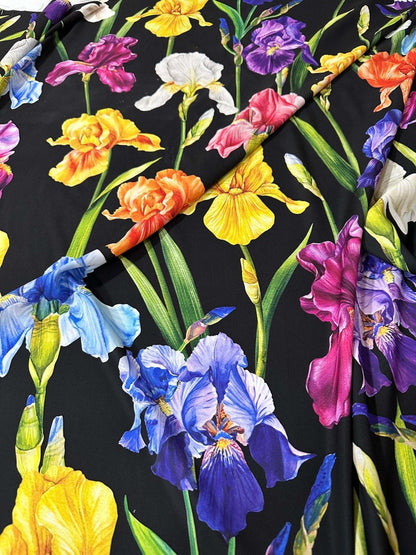 Floral Crepe Fabric – Fabric by Metre, Options: Satin, Crepe, Spandex, Chiffon