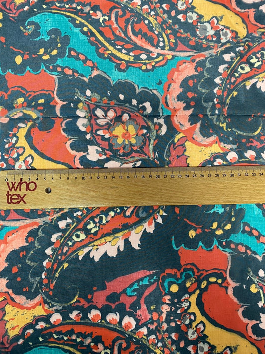 Multicolor Paisley Print Fabric