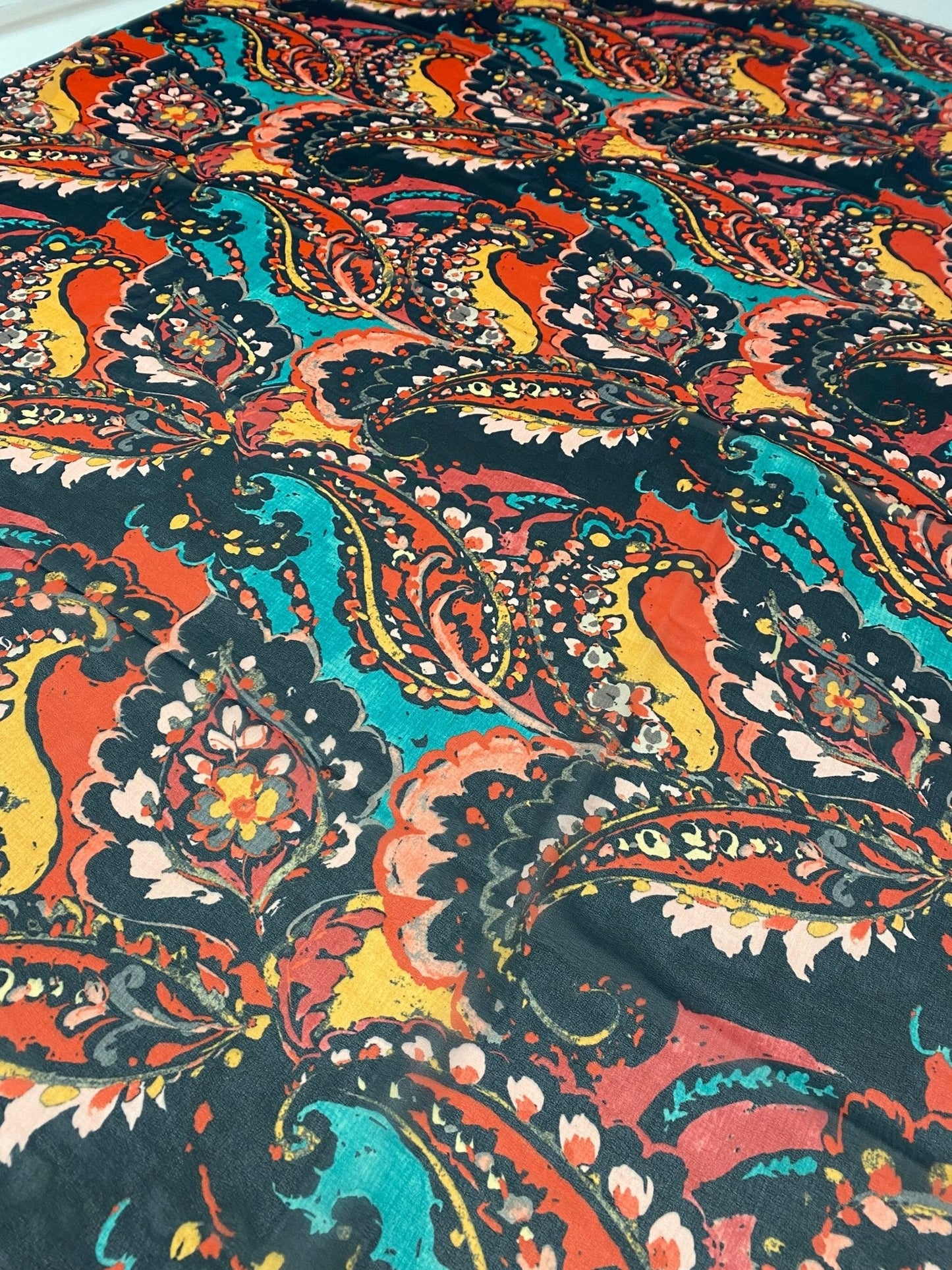 Multicolor Paisley Print Fabric