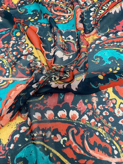 Multicolor Paisley Print Fabric