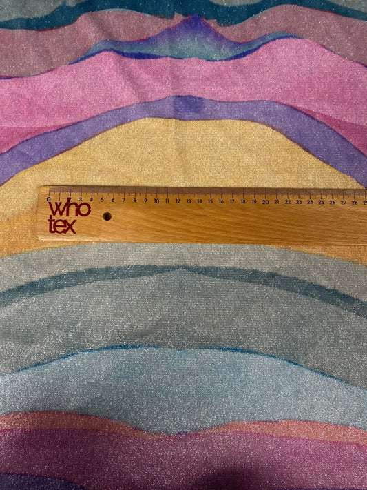Multicolor Shimmer Lurex Fabric with Glitter