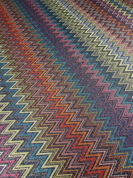 Multicolor Zigzag Pattern Woven Fabric