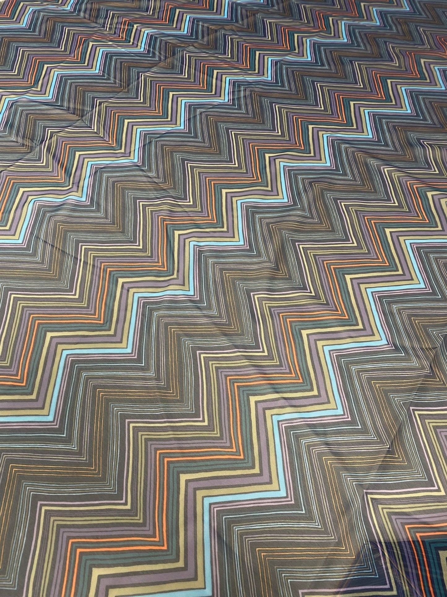 Multicolor Zigzag Patterned Fabric