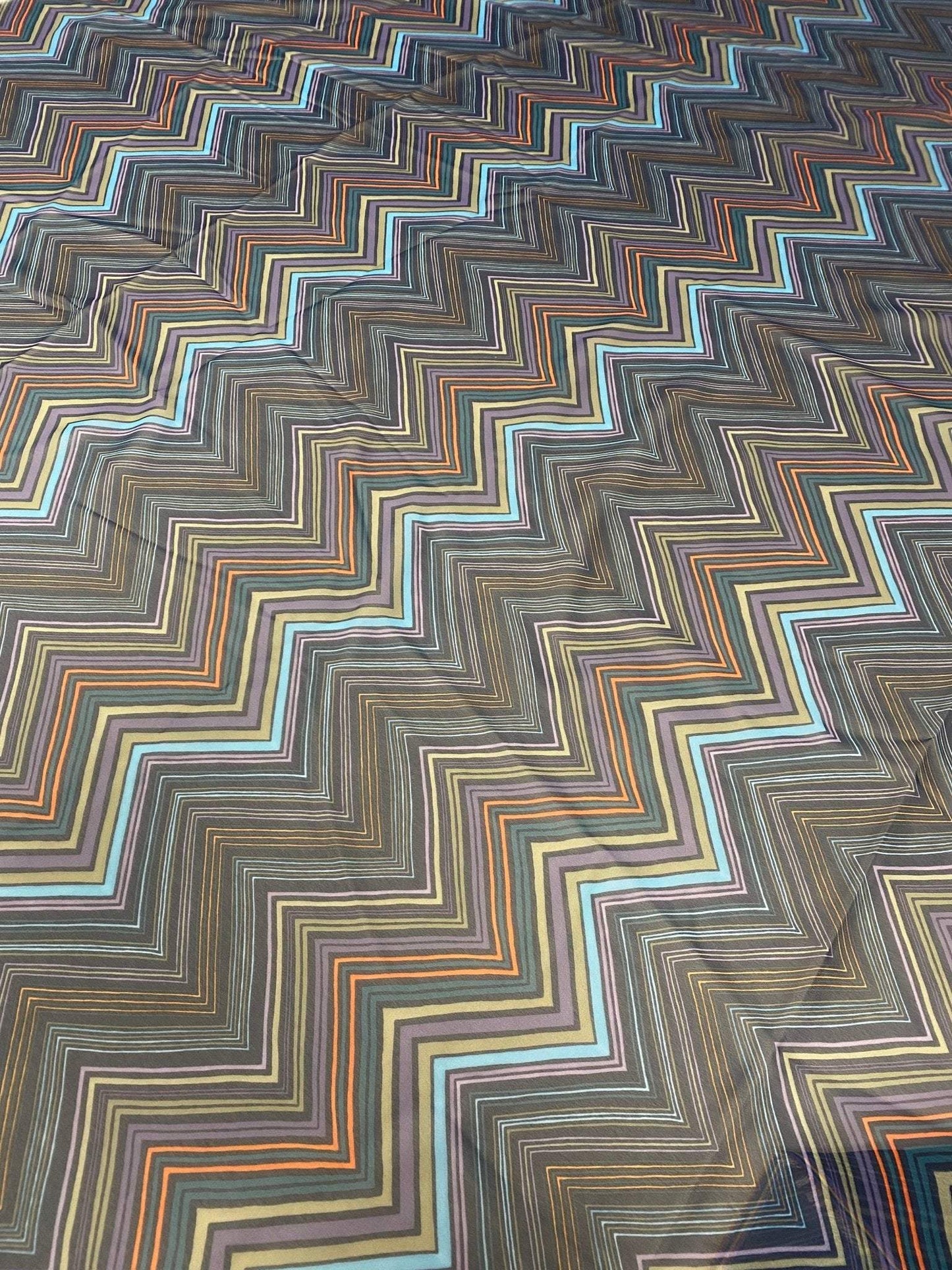 Multicolor Zigzag Patterned Fabric – Multiple Fabric Options, Sold by Metre