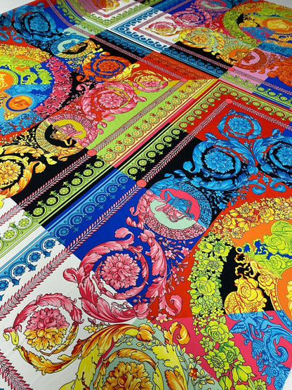 Multicolour Baroque Crepe Fabric by the Metre – Vibrant Style