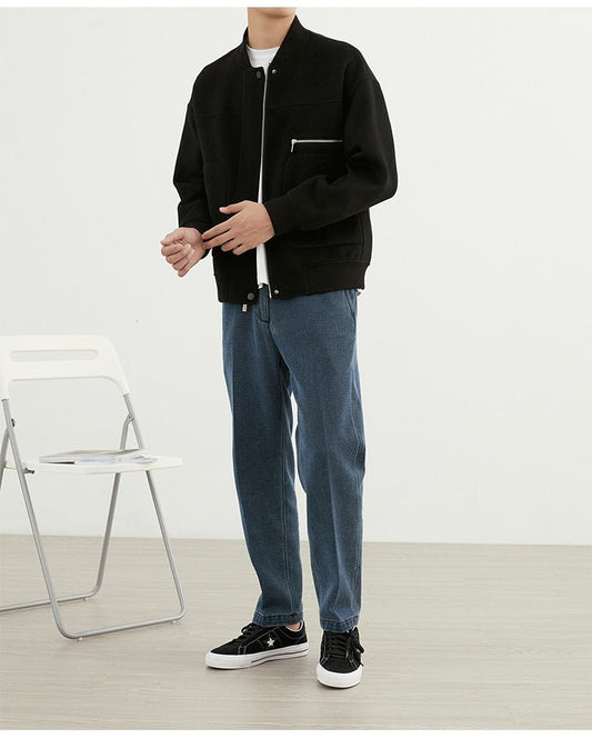 Woolen Coat - Short Baseball Style