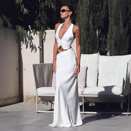 Hollow-Out Bodycon Maxi Skirt – Elegant