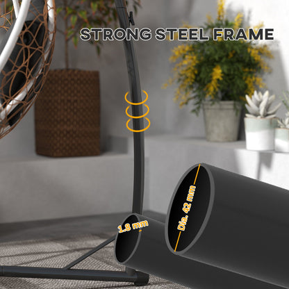 Outsunny Hammock Chair Stand, Steel Frame Hammock Stand Only, Black