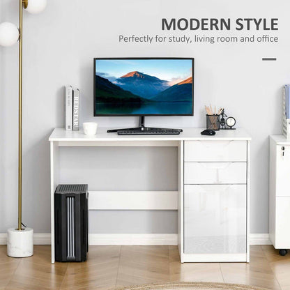 High Gloss Computer Desk with Drawers