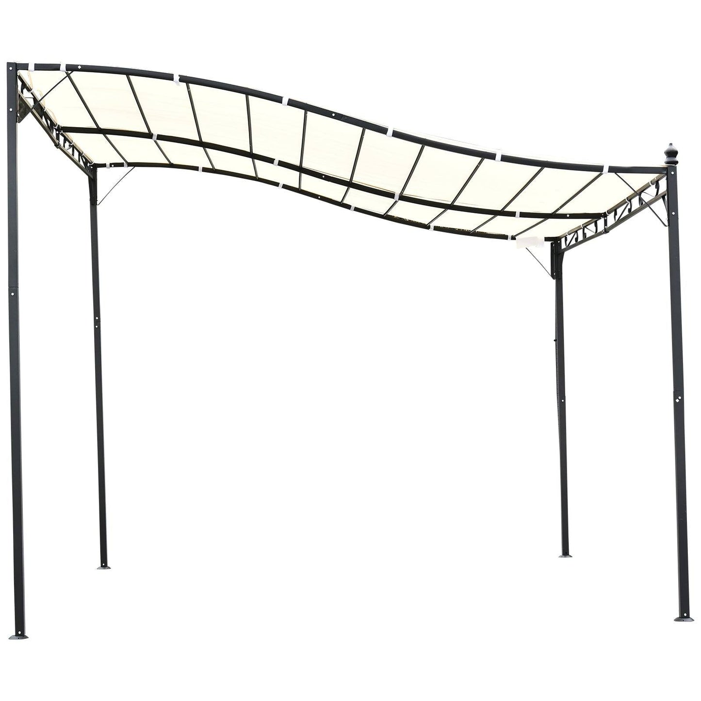 Outsunny 3X3 M Wall Mounted Garden Porch-Black/Cream White