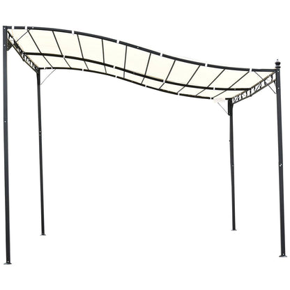 Outsunny 3X3 M Wall Mounted Garden Porch-Black/Cream White