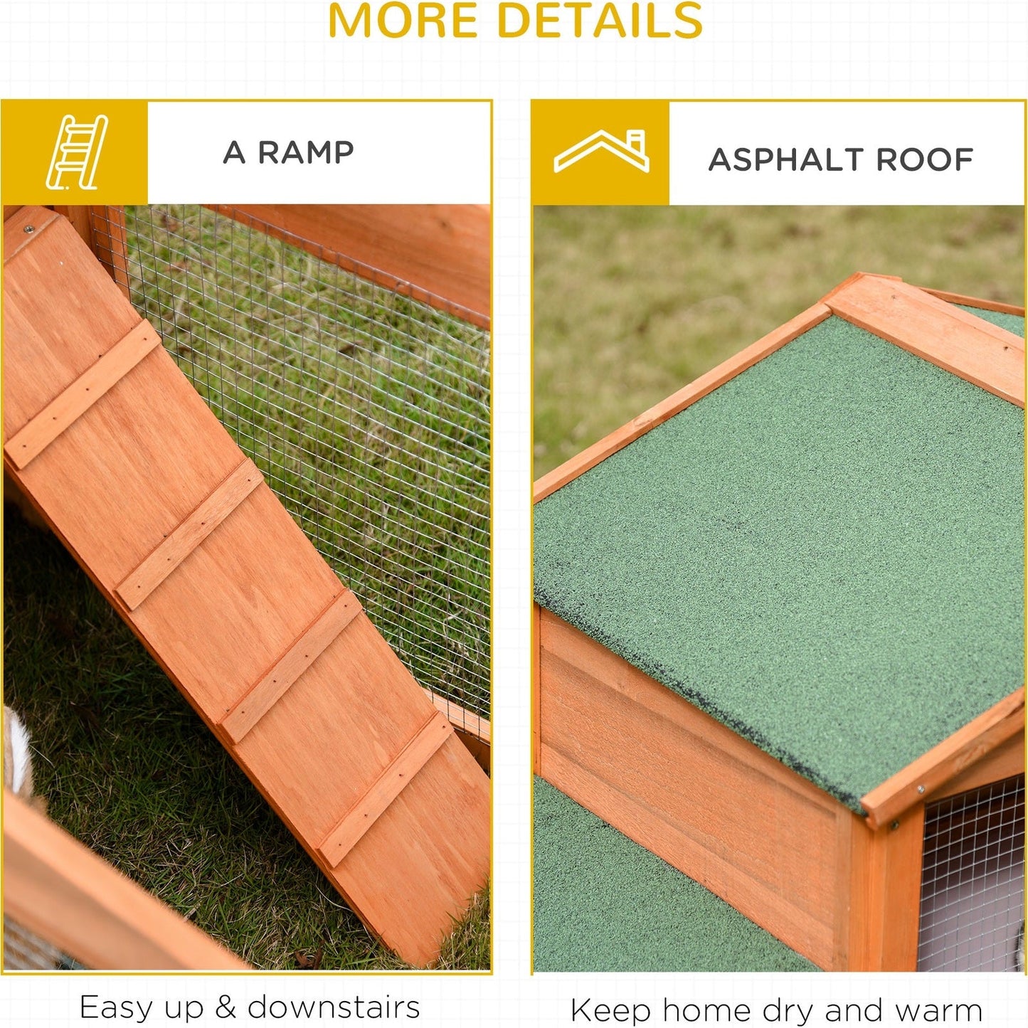 PawHut Large Rabbit Hutch Outdoor
