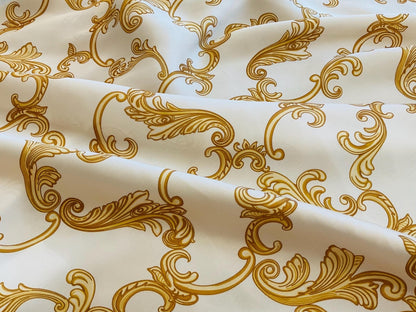 High-Quality Navy Blue Baroque Pattern Dresswear Fabric