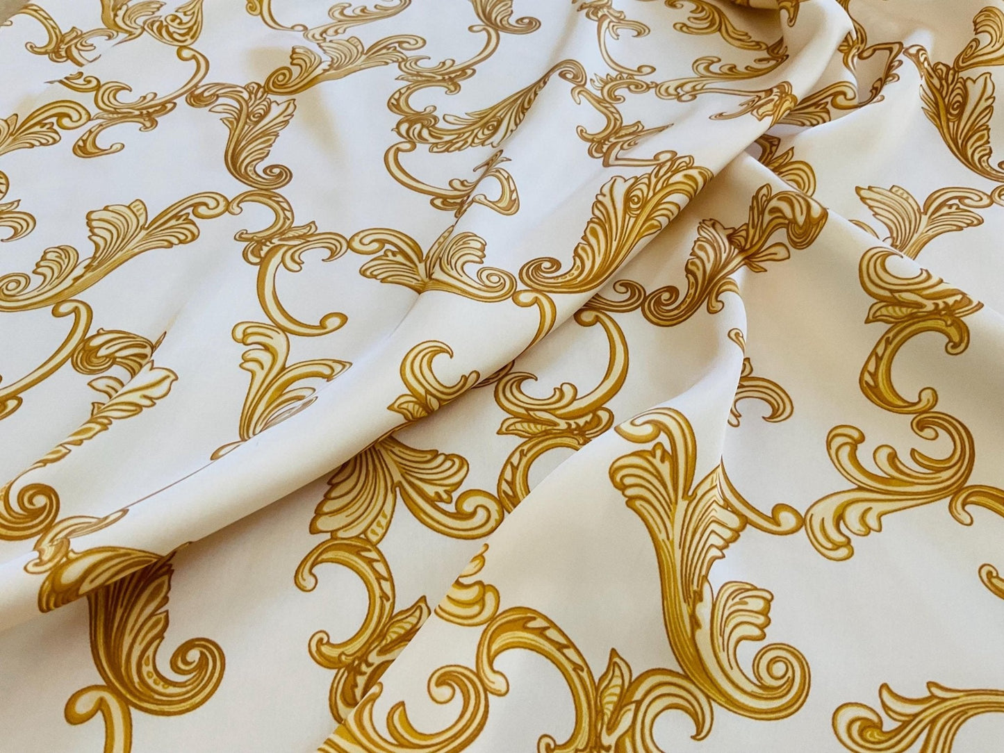 High-Quality Navy Blue Baroque Pattern Dresswear Fabric