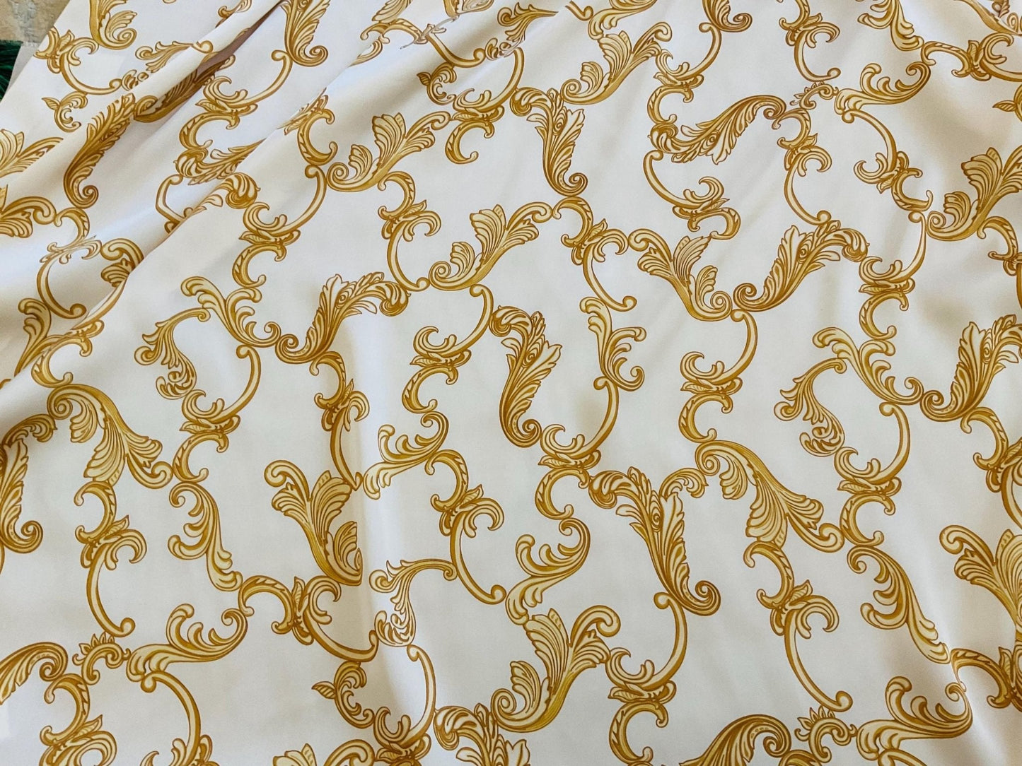 High-Quality Navy Blue Baroque Pattern Dresswear Fabric