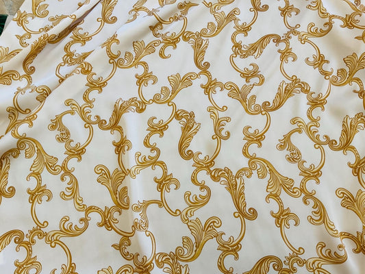 High-Quality Navy Blue Baroque Pattern Dresswear Fabric