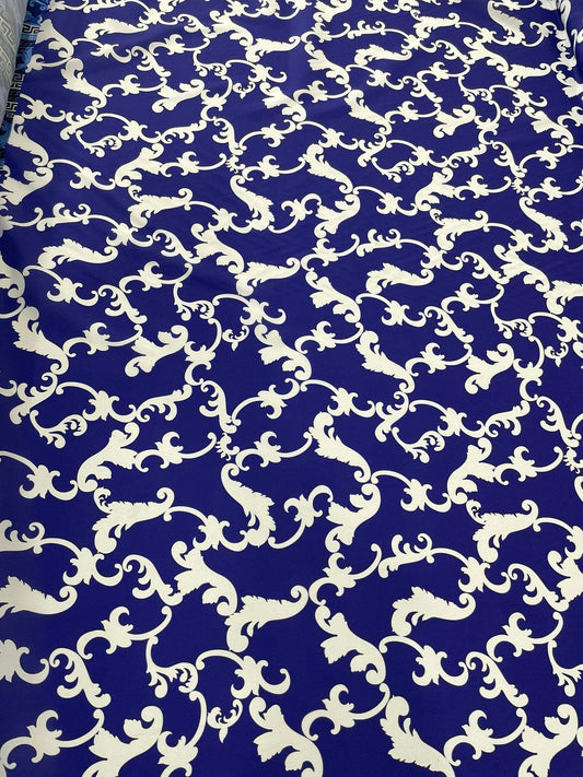 Baroque Navy Blue Fabric
