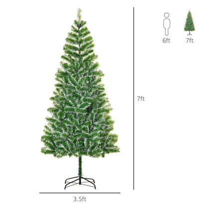 Homcom 7FT Indoor Christmas Tree Artificial Decoration Xmas Gift with Metal Stand Branch Tips