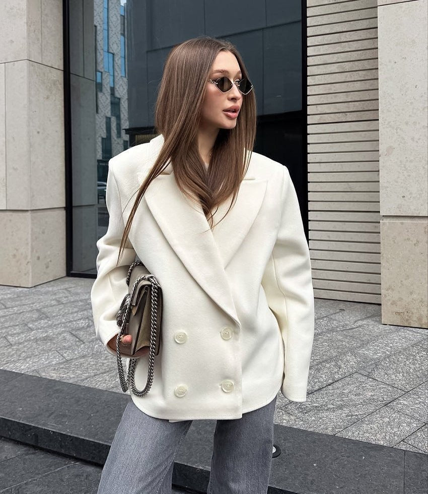 Niche Design Casual White Small Suit Jacket