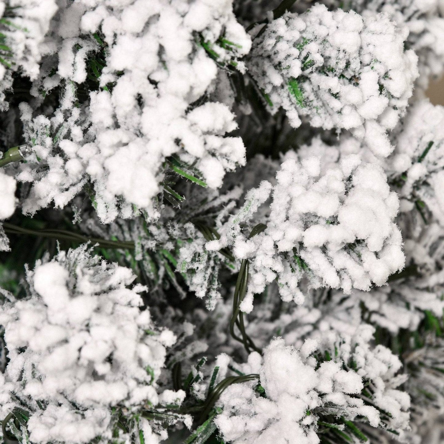 5FT Prelit Artificial Snow Flocked Christmas Tree with Warm White LED Light