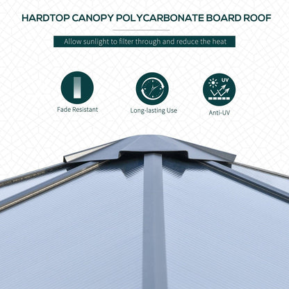 3 x 3M Hardtop Gazebo with UV Resistant Polycarbonate Roof & Aluminium Frame