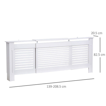 145-210L x 21W x 83H cm Extendable Medium-density fibreboard Radiator Cover - White