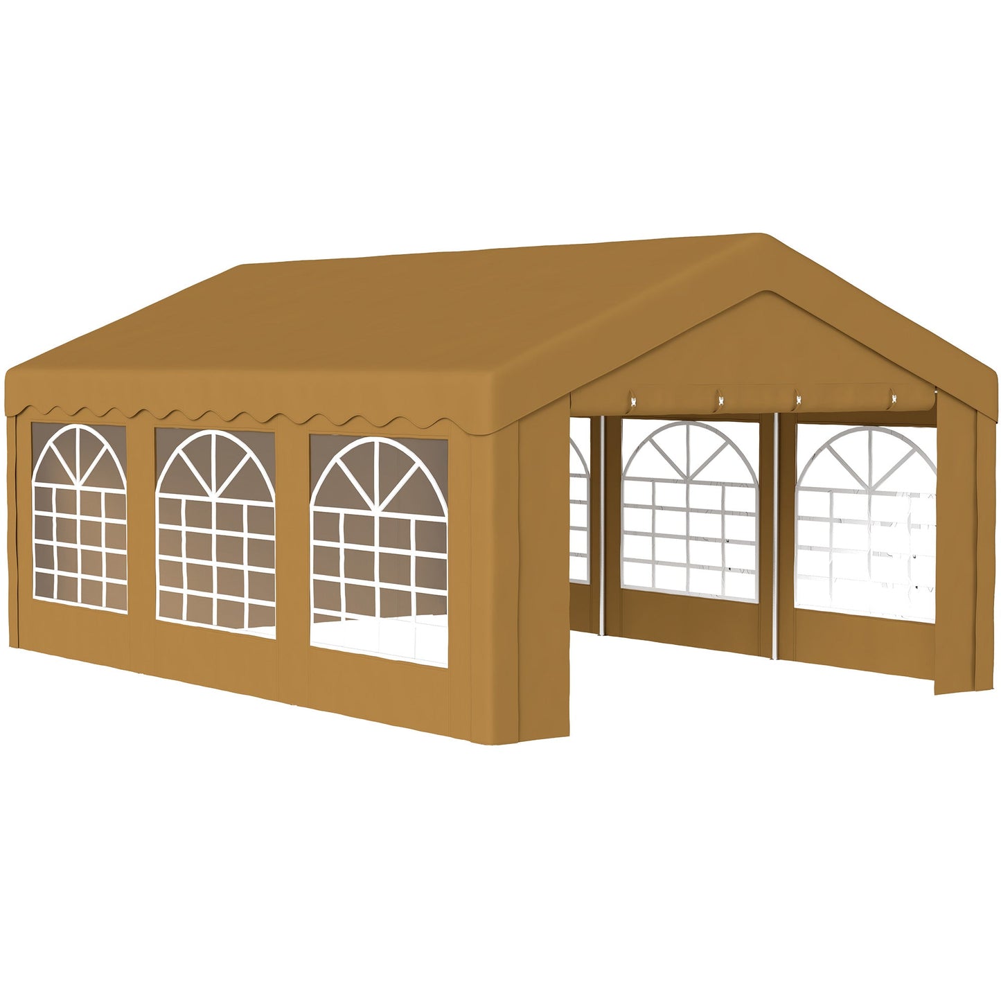Outsunny 6m Garden Gazebo Carport Shelter w/ Removable Sidewalls, Yellow