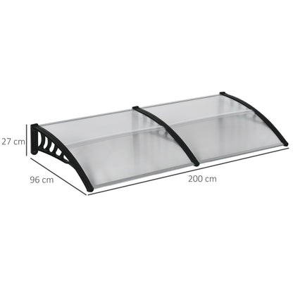 Outsunny Door Canopy Outdoor Awning Rain Shelter for Window Porch, Clear