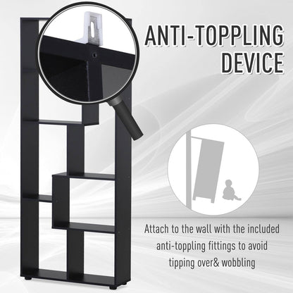 Eight-Section Tall Shelving Unit - Black