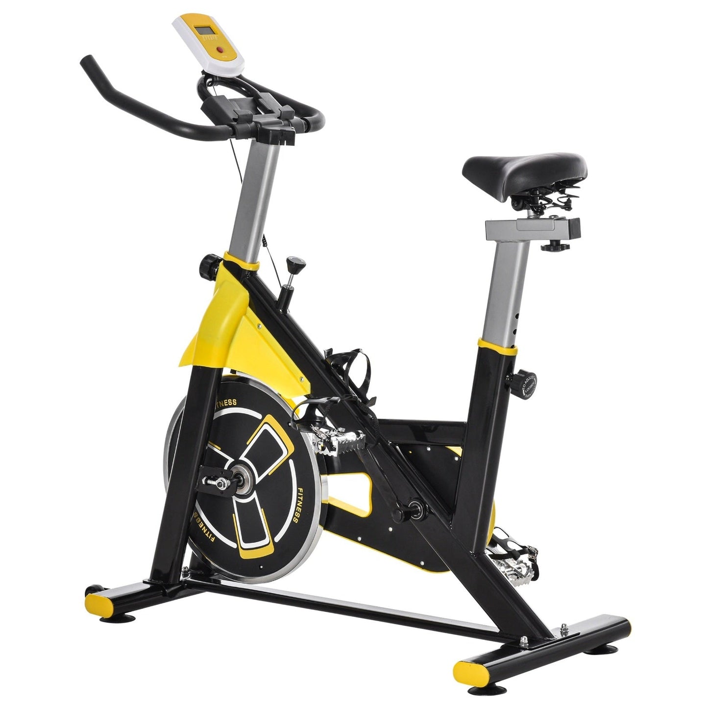 Cardio Exercise Bike with Belt Drive Adjustable Resistance Seat Handlebar LCD Display