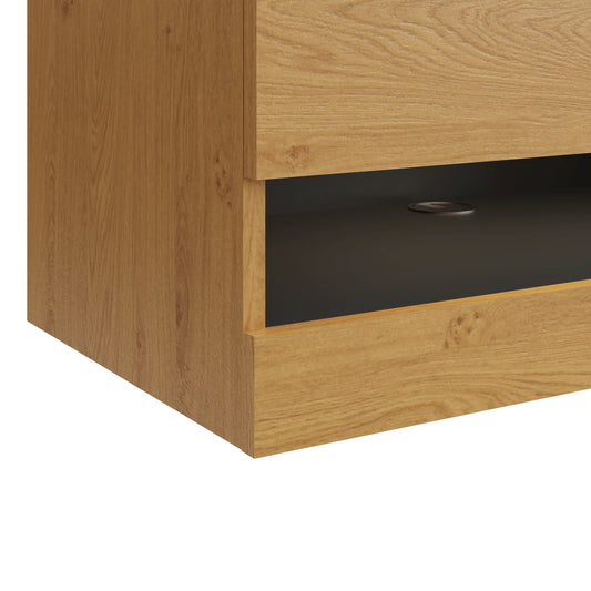 Leon TV Unit Oak 2 Shelves 2 Drawers