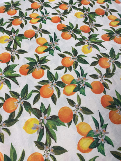 Orange Linen Fabric for Crafting and Home Decor