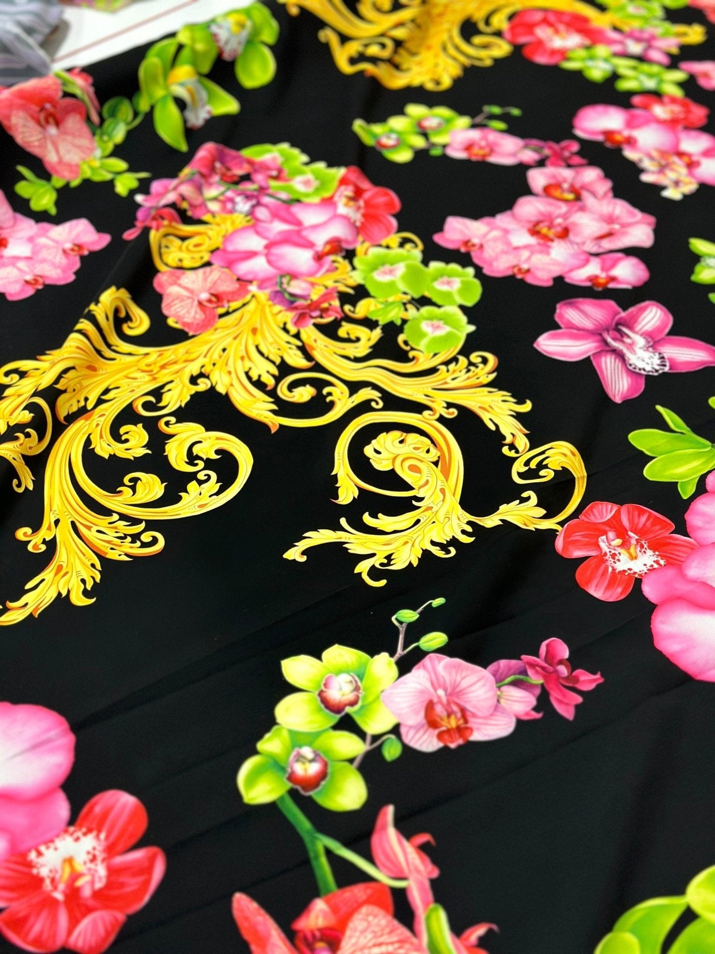 Orchid Baroque Floral Fabric