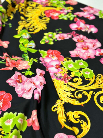 Orchid Baroque Floral Fabric – Multiple Fabric Options, Sold by Metre