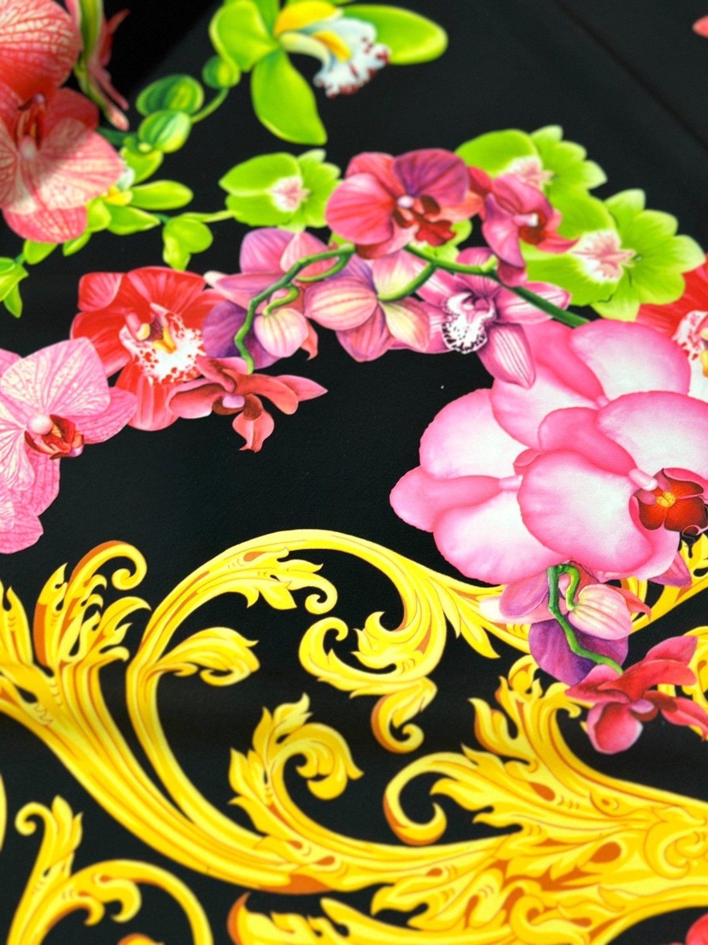 Orchid Baroque Floral Fabric