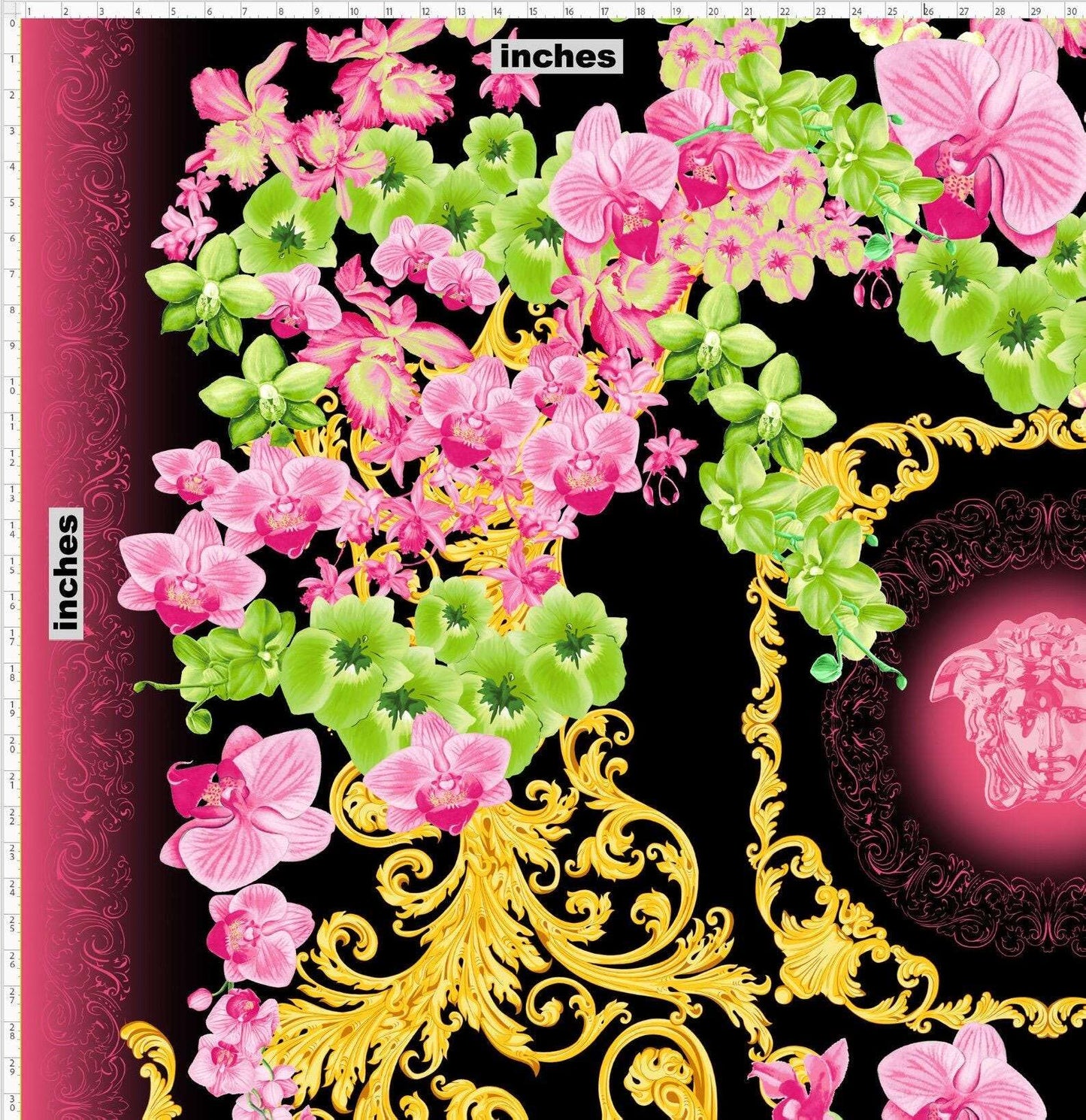 Orchid Floral Swirl Print Fabric – Fabric by Metre, Multiple Options for Sewing & Dressmaking