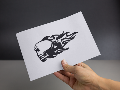 Flaming Skull Sticker