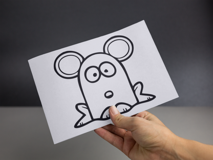Funny Cartoon Mouse Sticker