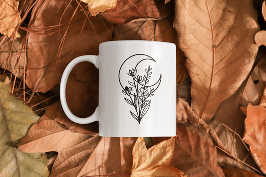 Floral Moon 3 Boho Mug