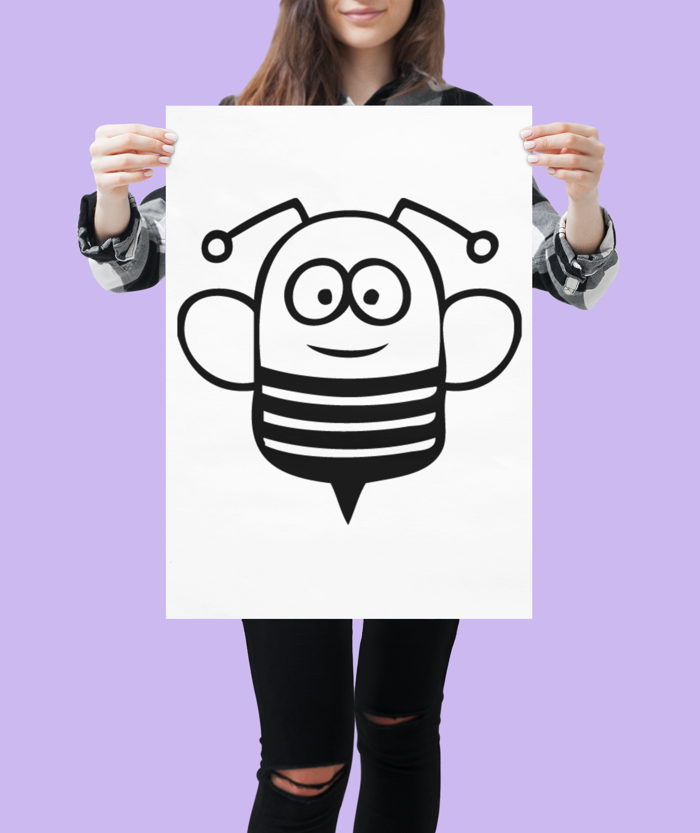 Funny Cartoon Bee Sticker