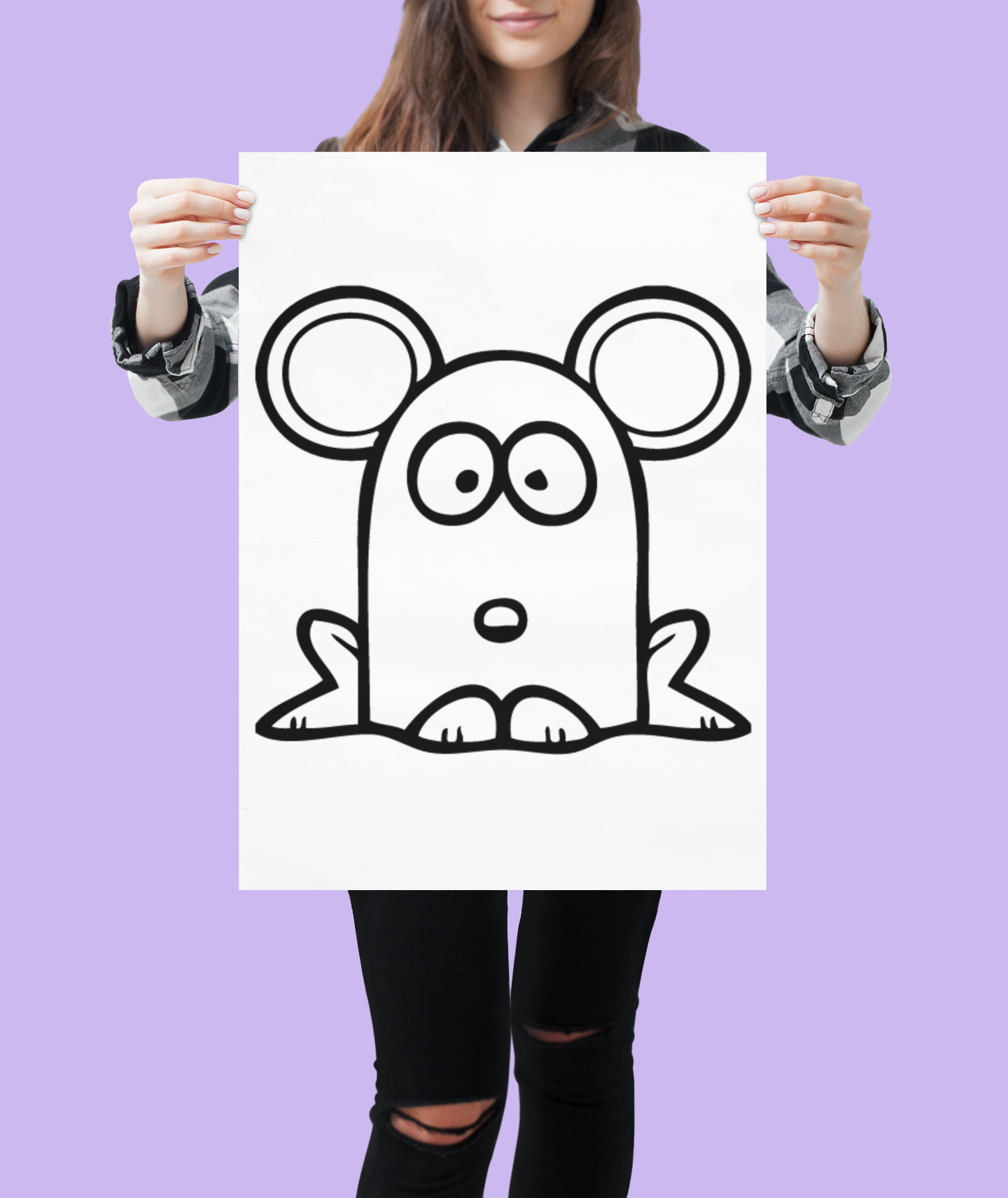Funny Cartoon Mouse Sticker