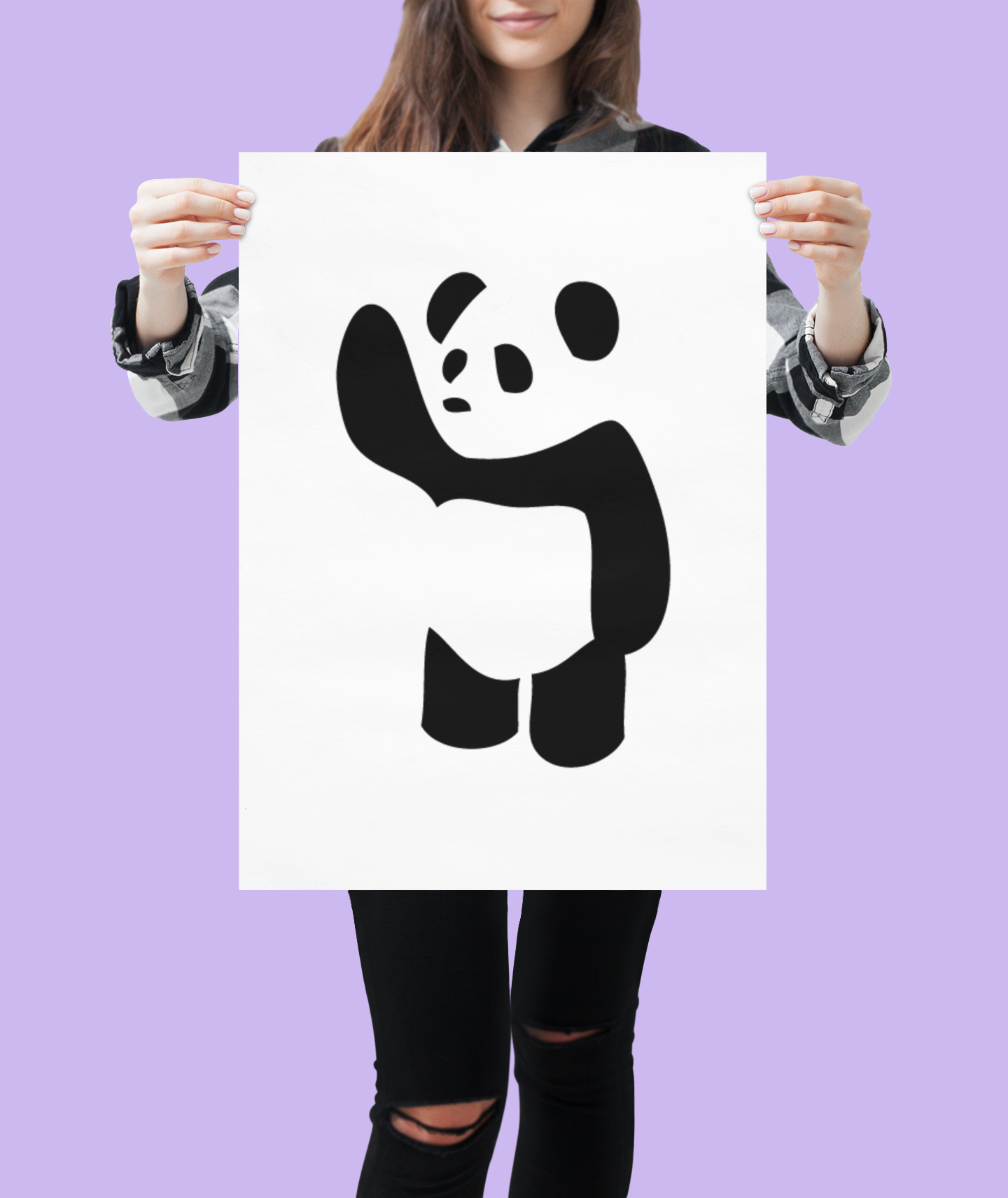 Waving Panda Sticker