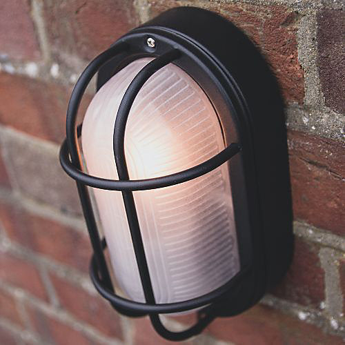 Oval Grille 7W Outdoor LED Wall / Security Light Bright White