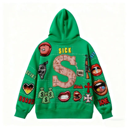 Oversized Saint Brand Graphic Hoodie