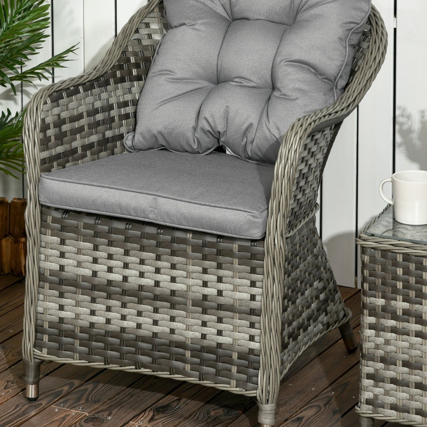 Modern 3-Piece Rattan Bistro Set