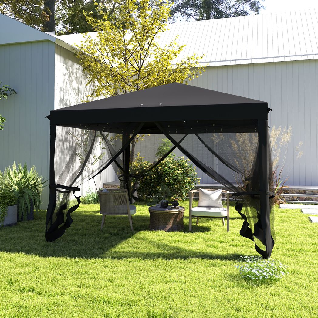 Outsunny Heavy Duty Pop Up Gazebo with Removable Mesh Sidewall