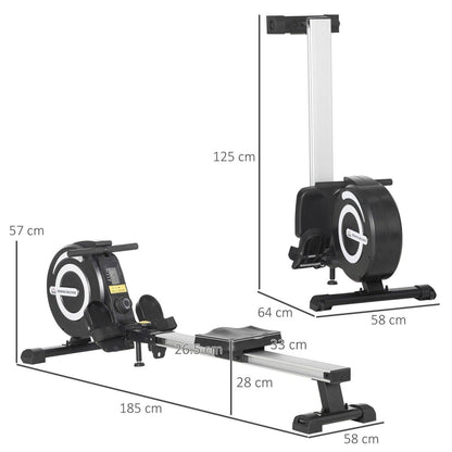 Fitness Adjustable Magnetic Rowing Machine Rower w/ LCD Digital Monitor