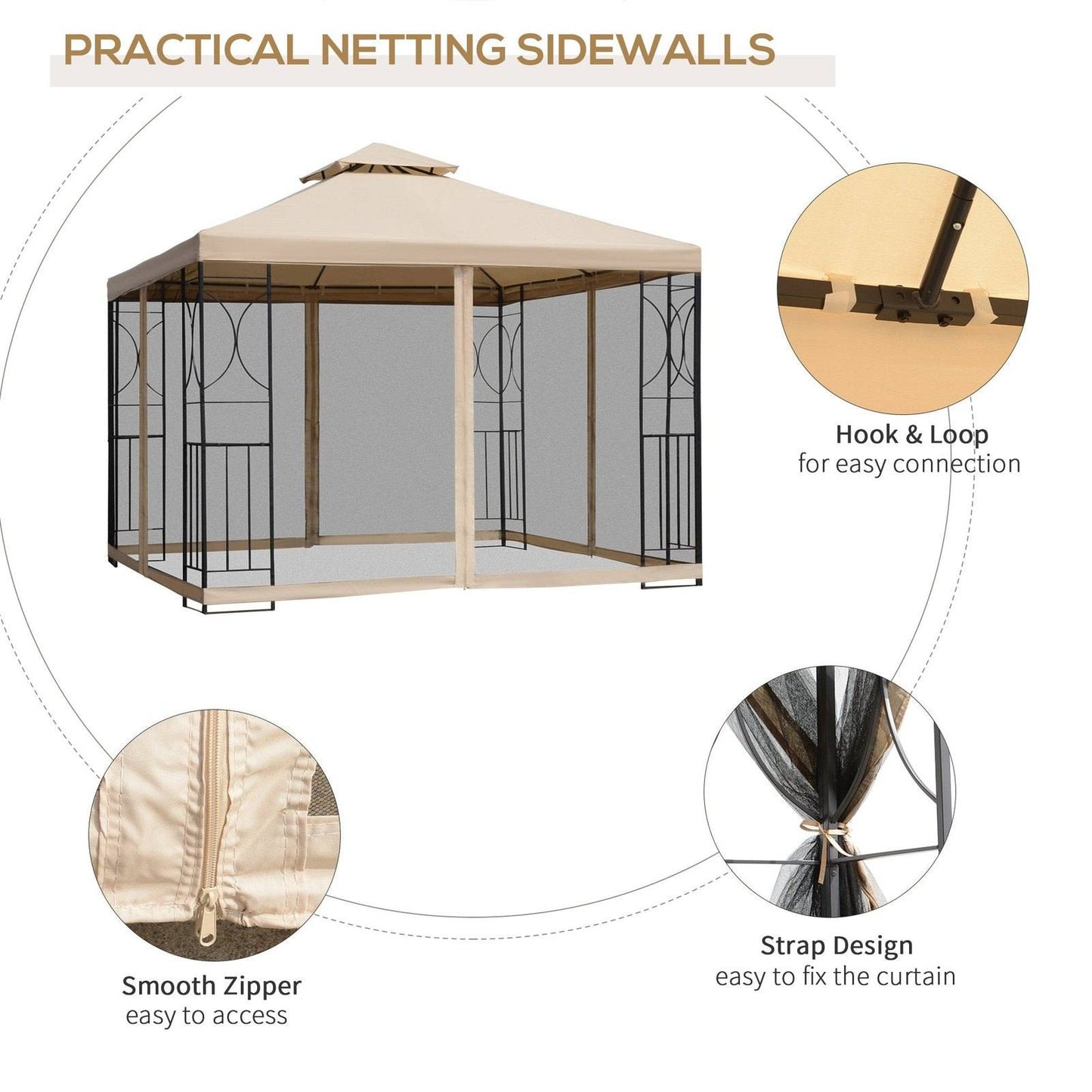 3M x 3M Garden Gazebo